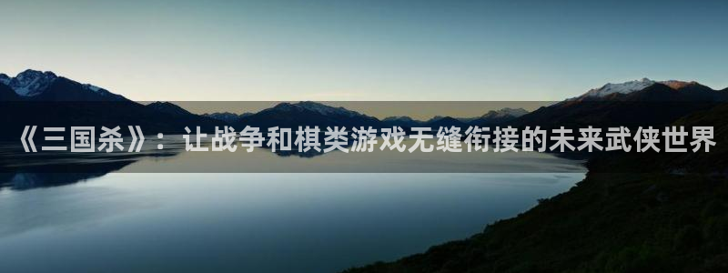 杏盛登录地址：《三国杀》：让战争和棋类游戏无缝衔接的未来武侠